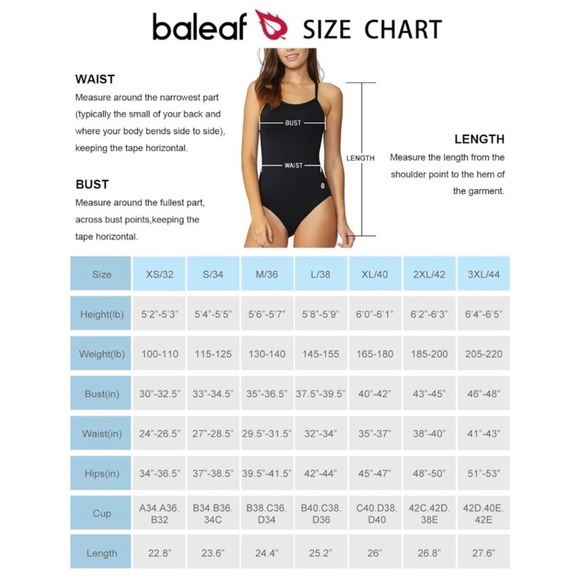 Baleaf Laureate Open Back One-Piece UPF 50+ Swim Team Training Swimsuit 40 / XL - Picture 10 of 10
